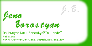 jeno borostyan business card